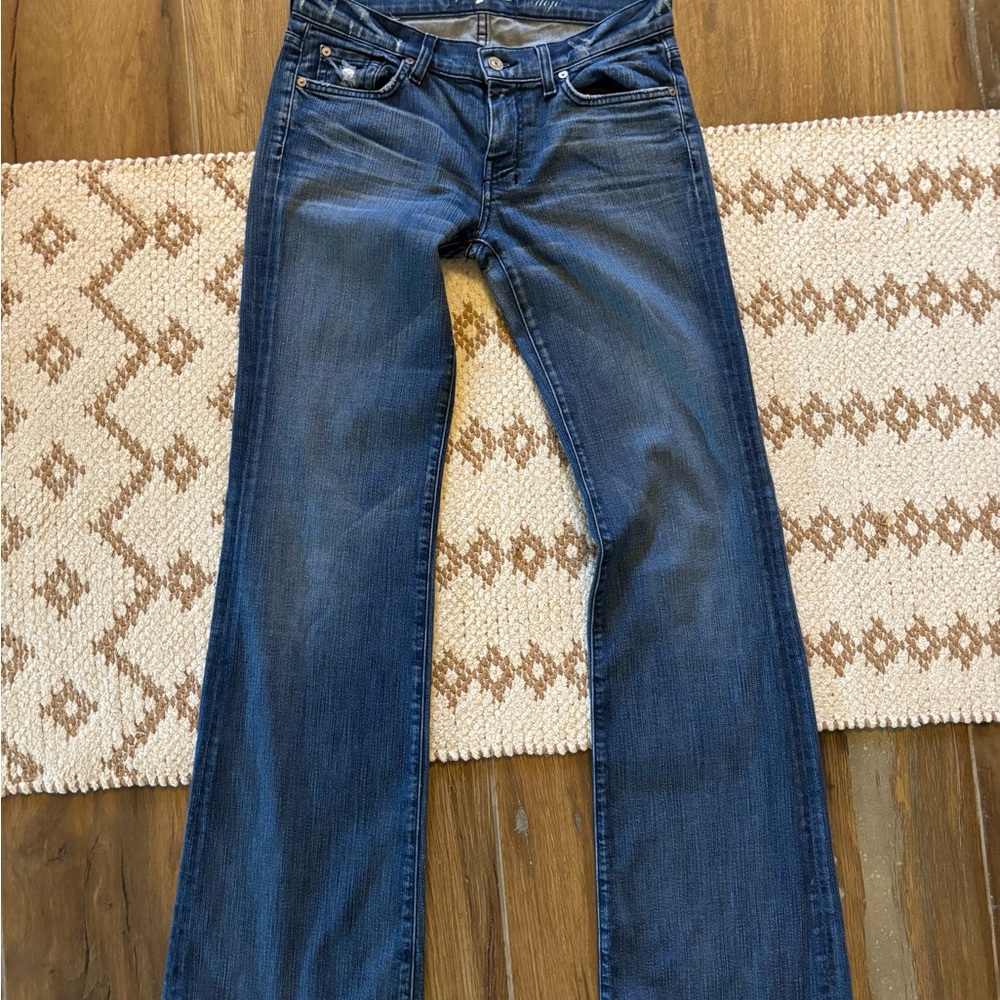 7 For All Mankind Dark Blue Boot Cut Jeans